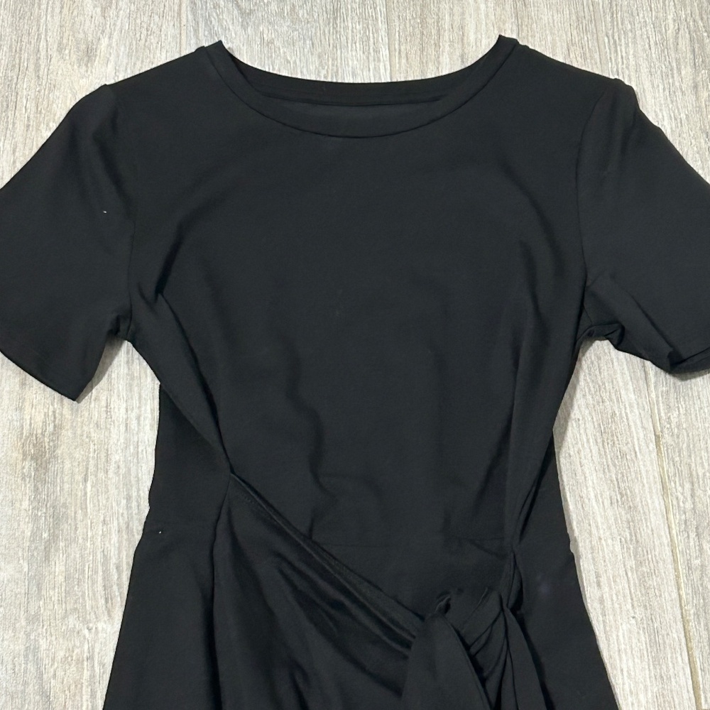 NWOT! Women's A New Day Black T-Shirt Wrap Dress - X-SMALL - Picture 7 of 9